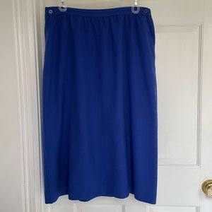 Cobalt blue skirt, vintage size 18 petite by haberdashery division of Lesley Fay